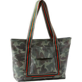 Bulldog Cases Fashion Tote Purse with Holster in Camo/Stripes with exterior pocket